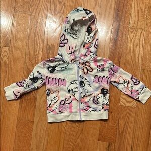 Disney Kids Hoodie with Pink and Black Graphics